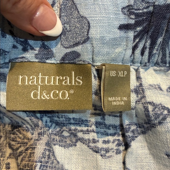 Denim & Co. Women's Naturals Sailboat print Linen Blend Midi Skirt XLP NWOT - Picture 6 of 10